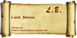 Lenk Bence névjegykártya